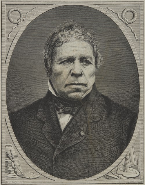 Ingres – Dessin de Rousseau, d’aprés une photographe de Carjat Carjat, Etienne  (French, 1828-1906)