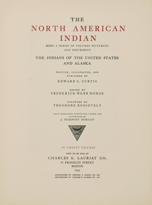 The North American Indian Lauriat Prospectus and Envelope Curtis, Edward Sherrif  (American, 1868-1952)