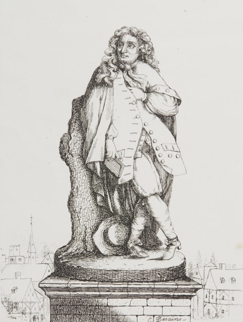 Statue de Lafontaine Baldus, Edouard  (French, 1813-1889)