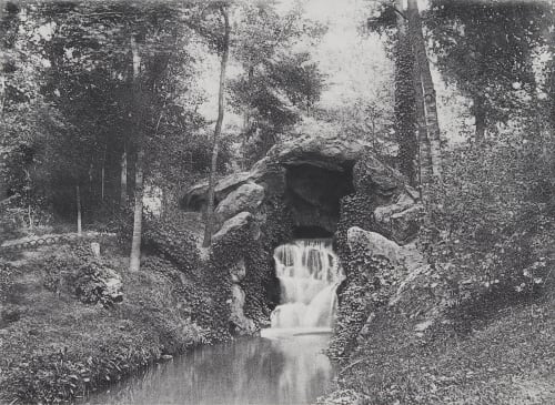 View of the Small Grotto toward the Deer Pond, Bois de Boulogne Marville, Charles  (French, 1813-1879)
