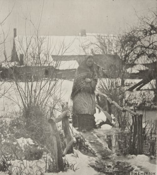 A Slippery Path – Winter Scene Emerson, Peter Henry  (British, 1856-1936)
