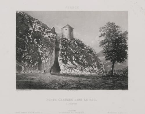 France. Porte creusée dans le roc à Besançon Lerebours, Noël Paymal  (French, 1807-1873)