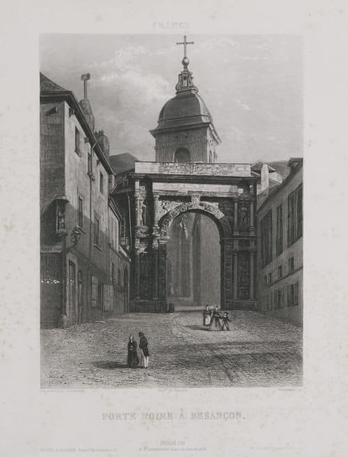 France. Porte Noire à Besançon Lerebours, Noël Paymal  (French, 1807-1873)