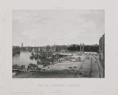 France. Port des Quinconces à Bordeaux Lerebours, Noël Paymal  (French, 1807-1873)