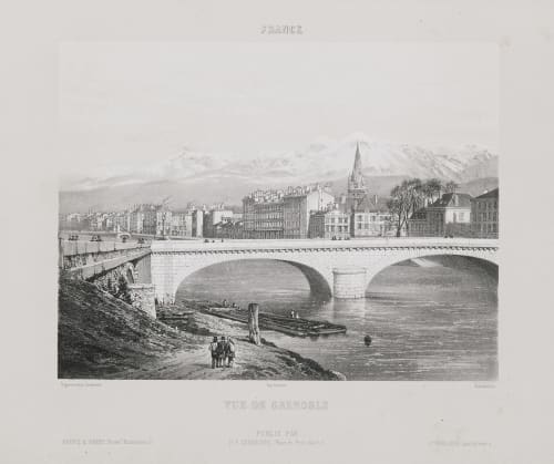 France. Vue de Grenoble Lerebours, Noël Paymal  (French, 1807-1873)