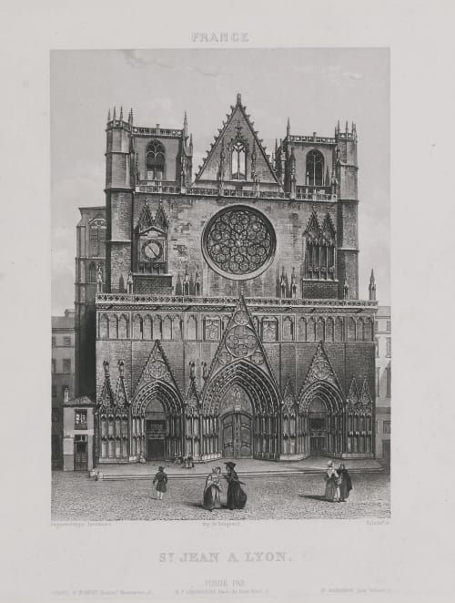 France. St Jean à Lyon Lerebours, Noël Paymal  (French, 1807-1873)