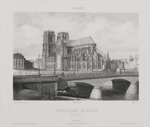 France. Notre-Dame de Paris (Vue de l’abside) Lerebours, Noël Paymal  (French, 1807-1873)