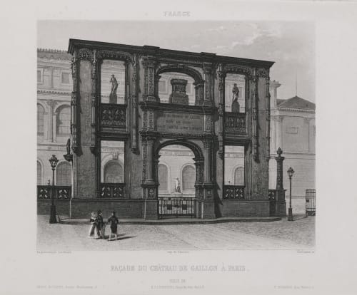 France. Façade du château de Gaillon à Paris Lerebours, Noël Paymal  (French, 1807-1873)