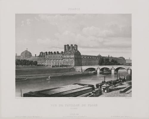 France. Vue du pavillon de Flore. Tuileries Lerebours, Noël Paymal  (French, 1807-1873)