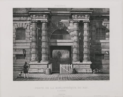 Porte de la bibliothèque du roi à Paris Lerebours, Noël Paymal  (French, 1807-1873)