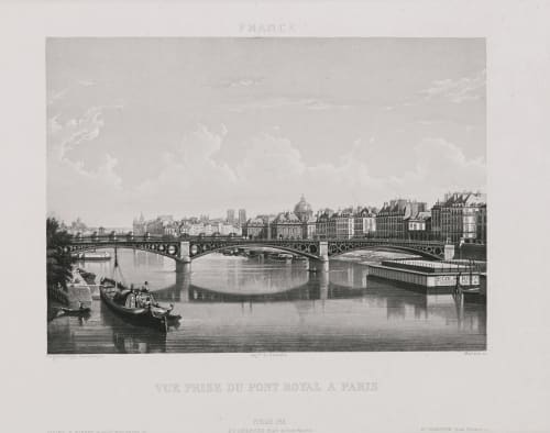 Paris. Vue prise du Pont Royal à Paris Lerebours, Noël Paymal  (French, 1807-1873)