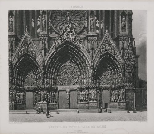France. Portail de Notre-Dame de Reims Lerebours, Noël Paymal  (French, 1807-1873)