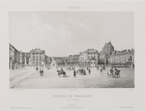 France. Château de Versailles. Cour d’honneur Lerebours, Noël Paymal  (French, 1807-1873)