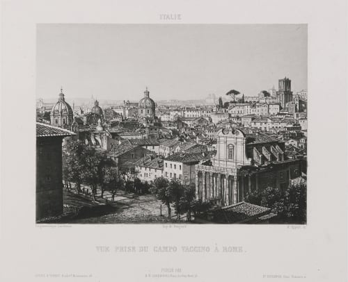 Italie. Vue prise du Campo Vaccino à Rome Lerebours, Noël Paymal  (French, 1807-1873)