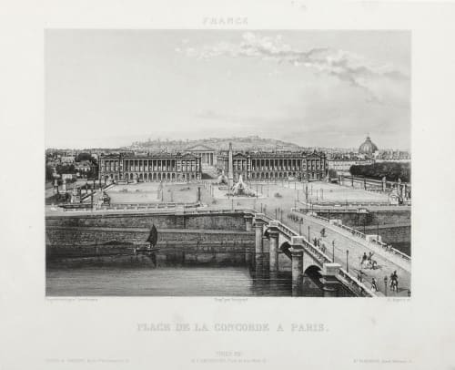 Place de la Concorde a Paris Lerebours, Noël Paymal  (French, 1807-1873)