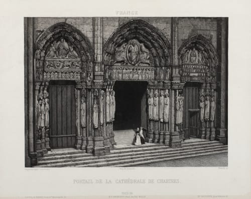 Portal de la Cathédrale de Chartres Lerebours, Noël Paymal  (French, 1807-1873)