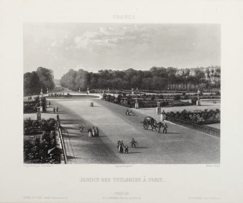 Jardin des Tuileries À Paris Lerebours, Noël Paymal  (French, 1807-1873)