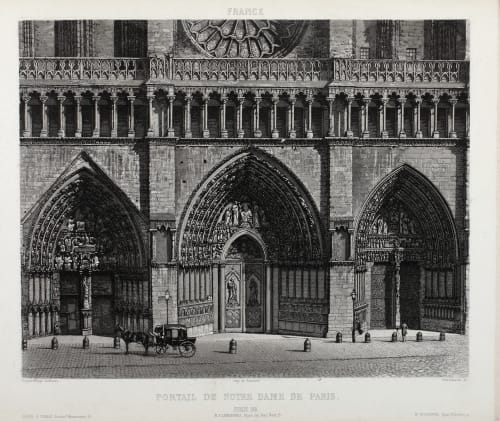 Portail de Notre Dame de Paris Lerebours, Noël Paymal  (French, 1807-1873)