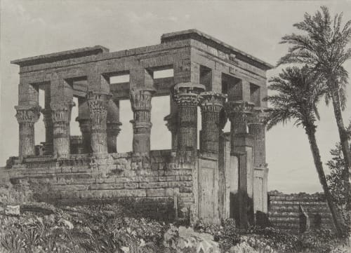 Nubie Temple Hypethre Dans L’Ile de Philae Lerebours, Noël Paymal  (French, 1807-1873)