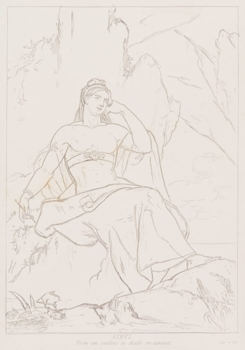 Sibyl – from an outline in chalk on canvas Allston, Washington  (American, 1779-1843)