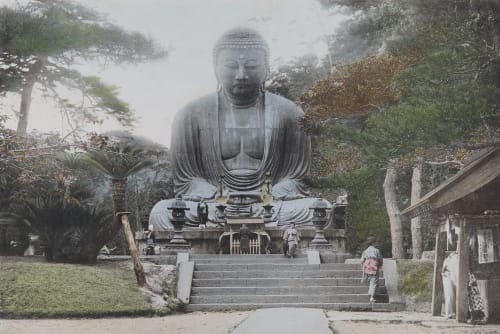 The Daibutsu or Gigantic Bronze Statue of Buddha at Kamakura, a Former Feudal Capital Kazumasa, Ogawa  (Japanese, 1860-1929)