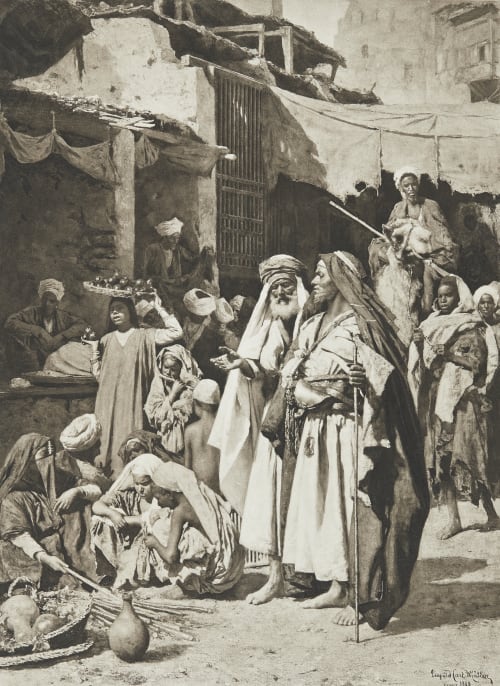 Popular Scene at Cairo Junghaendel, R. M.  (German, 1888–1898)