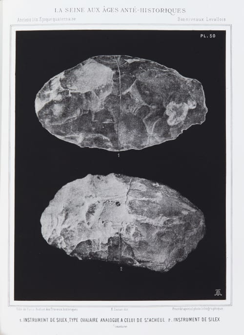 1. Instrument de silex, type ovalaire analogue a celui de stacheul, 2. instrument de silex Bilordeaux, Adolphe  (French, 1807-1872)