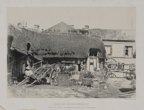 Ferme au Toit de Chaume, Vers, Essais De Lithophotographie Lemercier, Rose-Joseph  (French, 1803-1877)