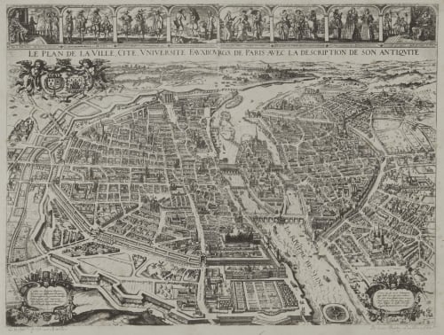 Le plan de la ville cite 1853Universite Fauxbourgs de Paris Mante, Louis-Amédée  (French, 1826–1913)