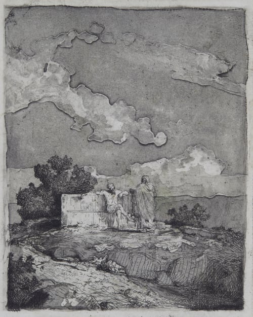 Scène pastorale Nègre, Charles  (French, 1820-1880)
