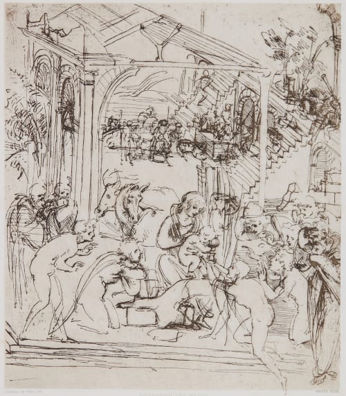 Study for Adoration des Mages da Vinci, Leonardo  (Italian, 1452-1519)
