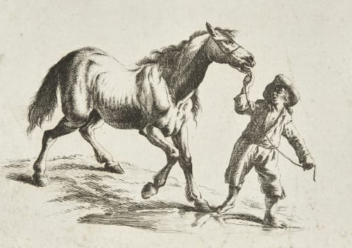Vaches et chevaux copiés d’après des gravures hollandaises du 17e siècle (detail) Stoop, Dirk  (Dutch, 1610-1686)