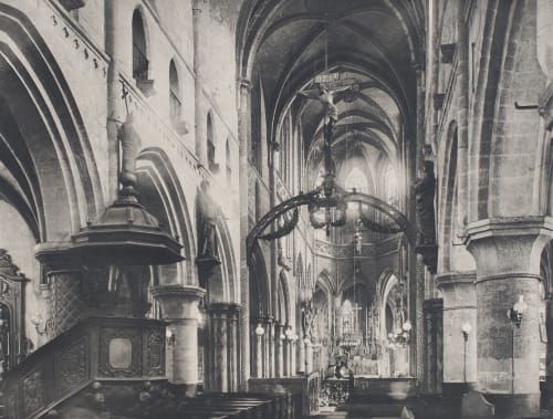 48. Église Notre-Dame de Vire — Vue de la Nef Robert, Paul  (French, 1866-1898)