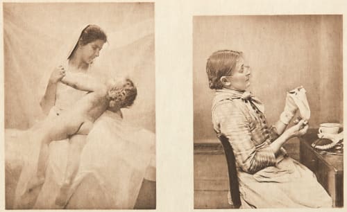 Diptych: Amour maternel & Bien embarrassée (alt) Bovi, Michel  (Italian, b.active 1890s)Schramm, Hans  (Italian, b.active 1890s)