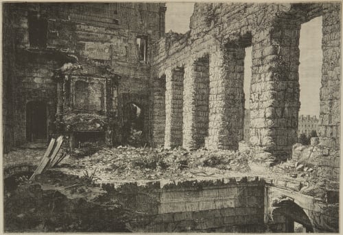 Ruines de la salle dn Trone, à l’Hotel de ville de Paris. Marville, Charles  (French, 1813-1879)