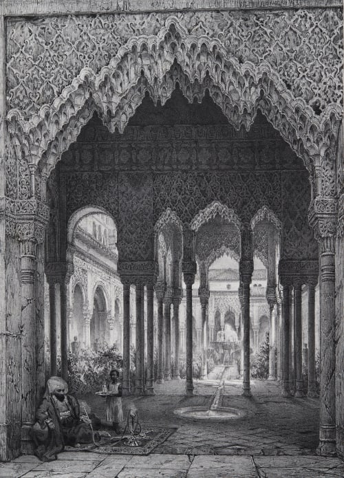 Entrée de la Cour des Lions, Alhambra Giraut de Prangey, Joseph-Philibert  (French, 1804-1892)