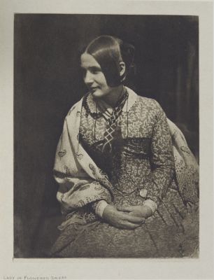 Lady in Flowered Dress