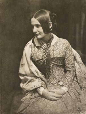 Lady in Flowered Dress