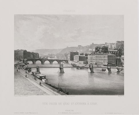 France. Vue prise du quai St Antoine à Lyon