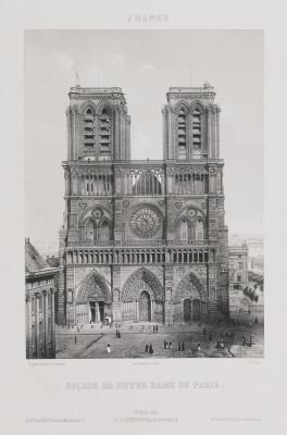 France. Façade de Notre-Dame de Paris