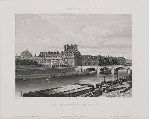 France. Vue du pavillon de Flore. Tuileries