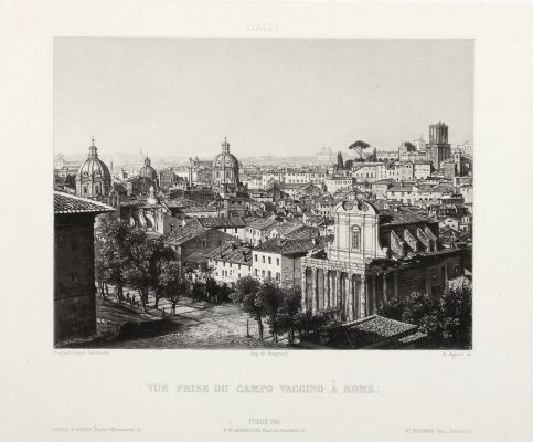 Vue Prise du Campo Vaccino À Rome