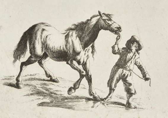 Vaches et chevaux copiés d’après des gravures hollandaises du 17e siècle (detail)