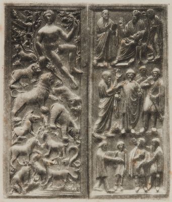 Fac-Simile of Antique Ivory. Adam Naming the Beast II Acts of St. Paul