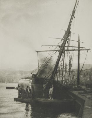 Calfatern Eines Schooners Im Hafen von Messina.