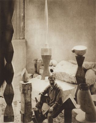 Brancusi in His Studio, Paris