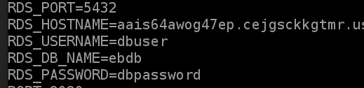 rds env variables