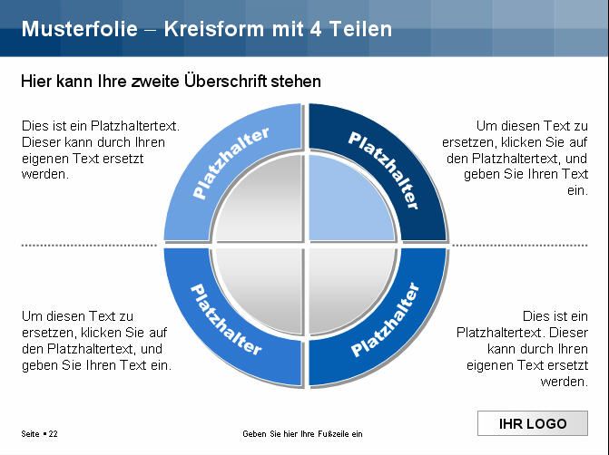 Die dunkle Variante eignet sich sehr gut für die Präsentation auf Bildschirmen und über einen Beamer. Die helle Variante eignet sich sehr gut für Print-Ausdrucke.