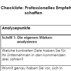 Mit Hilfe der Checkliste 