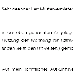 Das Schreiben gilt für Mietverträge, die auf bestimmte Zeit, nach der Mietreform (01.09.2001), geschlossen wurden.